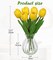Artificial Tulips Flowers in Glass Vase - 6 Pcs Faux Flowers in Vase with Faux Water 12.5" Fake Tulips Bouquet Floral Arrangement Centerpiece for Dining Table Home Wedding Office Decor, Yellow